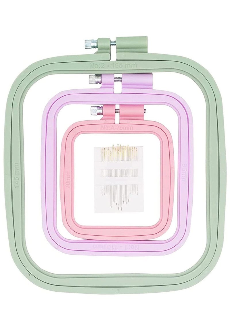 Y&D DIY Craft Sewing Embroidery Hoops Cross Stitch Hoop and ABS Plastic Hoops for Embroidery (3 Pieces)  - Image 1