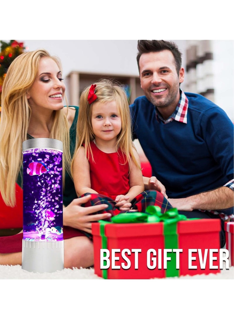 ELTRAZONE Bubble Fish Lava Lamp | Desktop Sensory LED Bubble Lamp | Color Changing Aquarium lamp | Artificial Fish Tank with Moving Fish, Sea Horse, Jellyfish | Gift for Kids, Adults, ADHD & Autism - Image 3