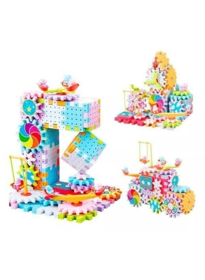 آي كيو بيلدر مجموعة ألعاب بناء تروس مكعبات ظريفة - مكعبات دوارة ملونة للأطفال | لعبة تعليمية إبداعية تُنمّي المهارات الحركية والبصرية - لعبة أنشطة STEM للأعمار من 3 سنوات فما فوق - Image 3