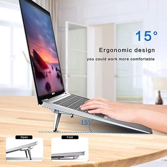 SOOPII Laptop Phone Holder, Laptop or Desktop Monitor Side Mount Phone Holder, Slim Portable Foldable Smartphone Stand, Computer Monitor Expansion Bracket, Compatible with Any Phone, Silver (JDL-35) - Image 3
