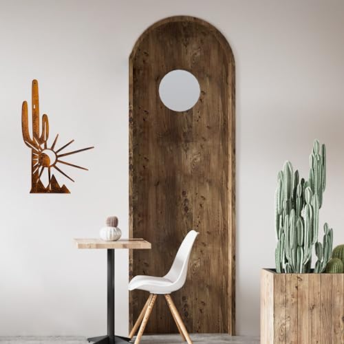 Vausart Metal Cactus Wall Decor And Yard Art, Desert Patio Garden Decor, Rustic Desert Saguaro Sunset Art, Southwest And Western Outdoor Decor For Home Living Room Outdoor - Image 5