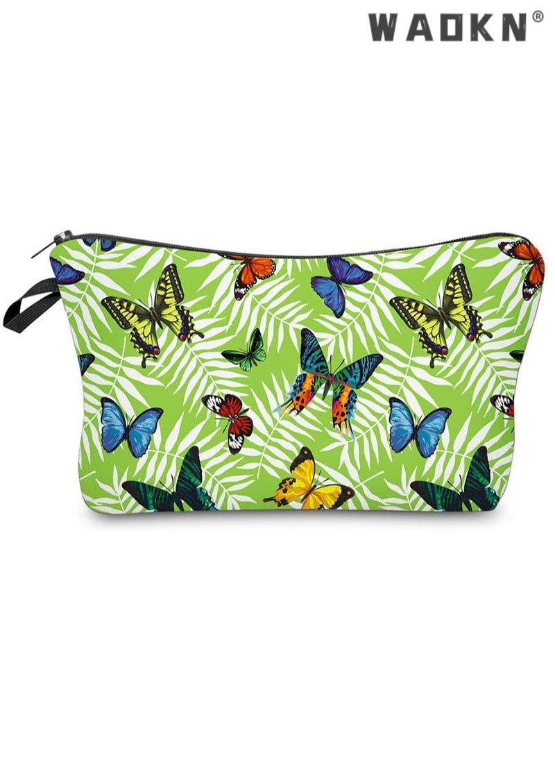 WAOKN Cosmetic Bag for Women, Adorable Roomy Makeup Bags Travel Water Resistant Toiletry Bag Accessories Organizer, Portable Travel Cosmetic Bag with Black Zipper Pouch Waterproof Makeup Pouch Multifunctional Small Bag for Women (1 pack) - Image 1