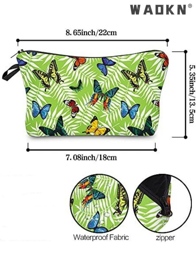 WAOKN Cosmetic Bag for Women, Adorable Roomy Makeup Bags Travel Water Resistant Toiletry Bag Accessories Organizer, Portable Travel Cosmetic Bag with Black Zipper Pouch Waterproof Makeup Pouch Multifunctional Small Bag for Women (1 pack) - Image 3