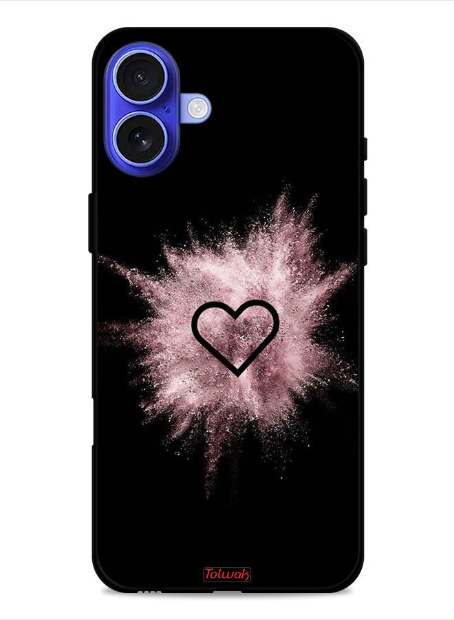 Tolwak Apple iPhone 16 Protective Case Cover Heart On Glitters - Image 1