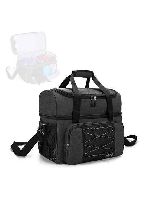 Bowling Bag for 2 Balls Portable Bowling Tote Bag with Padded Ball Holder for Double Ball and Pair of Bowling Shoes up to Mens 16