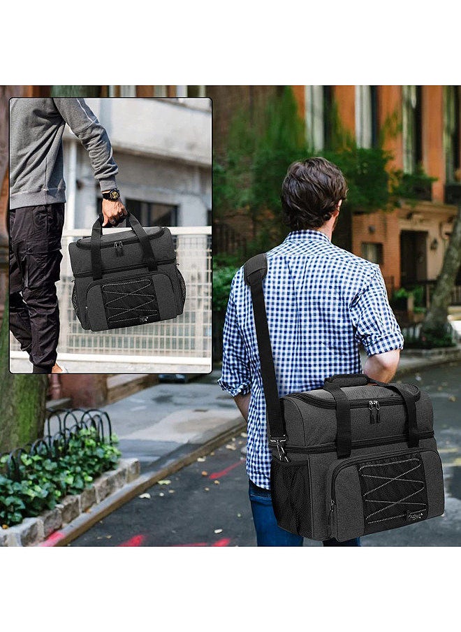 Generic - Bowling Bag for 2 Balls Portable Bowling Tote Bag with Padded Ball Holder for Double Ball and Pair of Bowling Shoes up to Mens 16 - Image 1