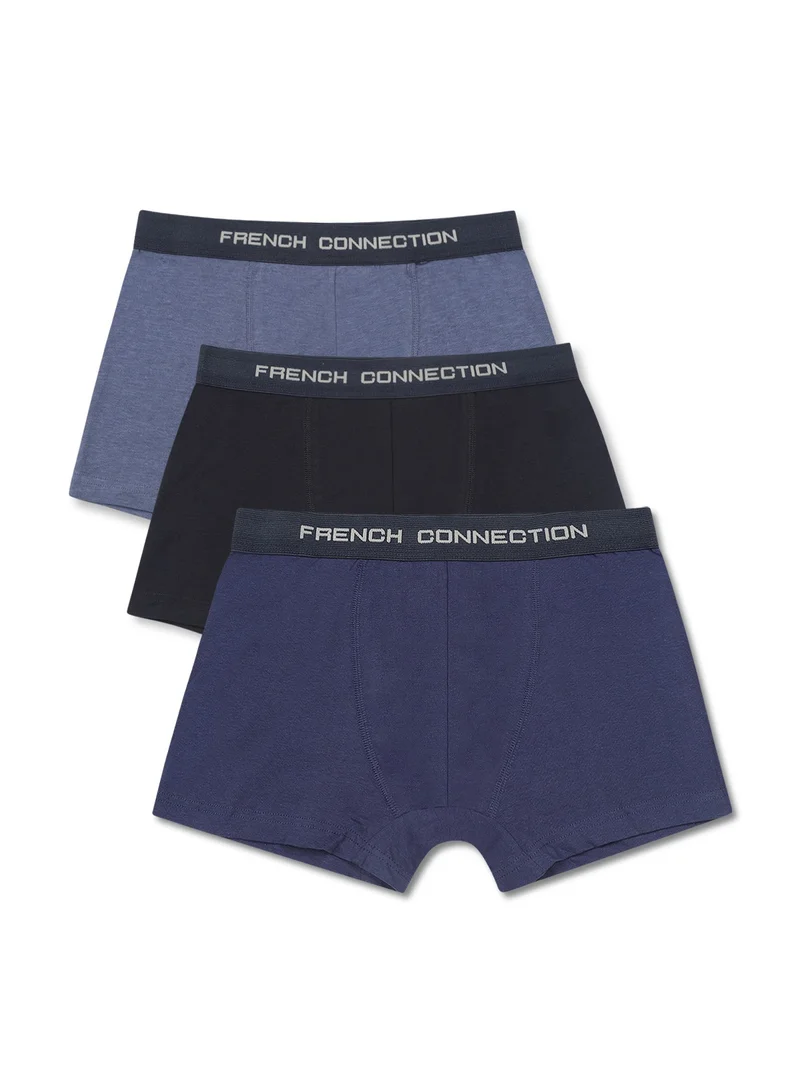 French Connection 3 Pack Multi-Color Solid Briefs