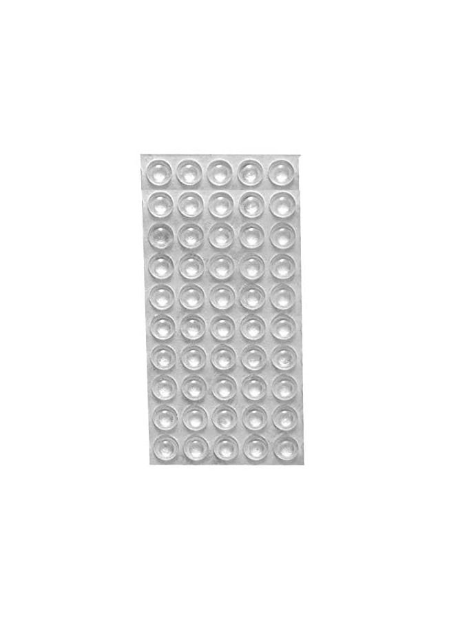Generic 10mm x 4mm Clear Anti Slip Silica Gel Rubber Door Bumper Damper - Hemispherical Shape Shock Absorber Self Adhesive Silicone Feet Pads - 50 Nos  - Image 1