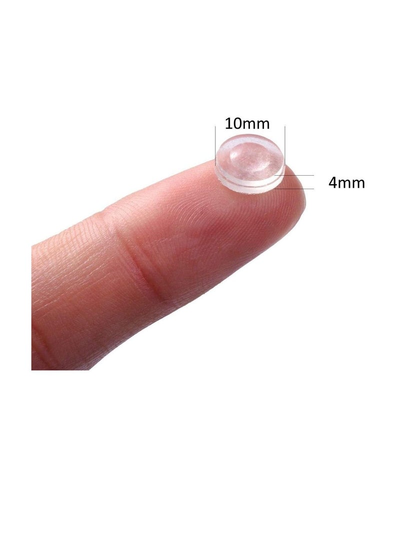 Generic 10mm x 4mm Clear Anti Slip Silica Gel Rubber Door Bumper Damper - Hemispherical Shape Shock Absorber Self Adhesive Silicone Feet Pads - 50 Nos  - Image 3