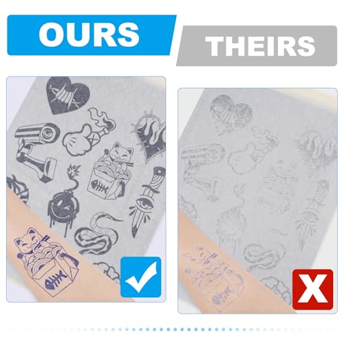 Autdor Tattoo Transfer Paper - Autdor 50 Sheets A4 Thermal Stencil Paper for Tattooing DIY Clear Tattoo Stencils Compatible with Thermal Printers & Tattooing Supplies - Image 5