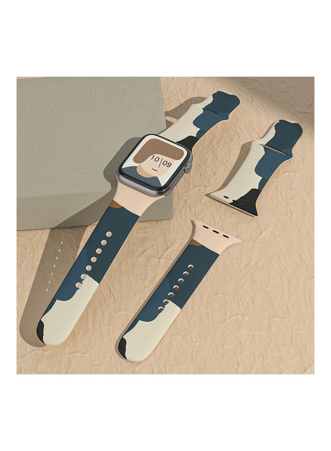 NIBEMINENT New Fashion Silicone Strap For Apple Watch 45/44/42mm Printed