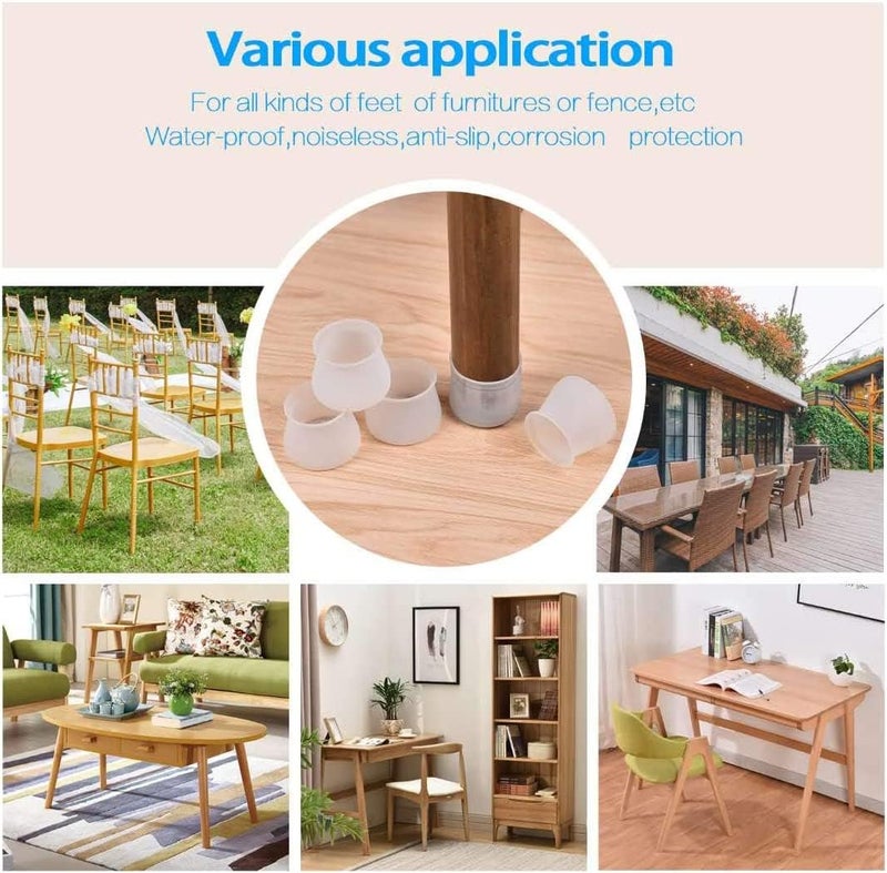 Anti-scratch Silicone Cover Set For Wood Floors, Rubber Pads Suitable For Chair Furniture (40) - Image 1