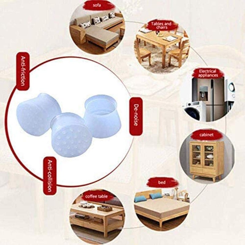 Anti-scratch Silicone Cover Set For Wood Floors, Rubber Pads Suitable For Chair Furniture (40) - Image 5