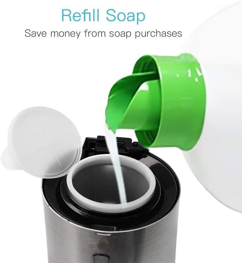 DOLPHY Dolphy Automatic Soap Dispenser - Touchless Hand Sanitizer Liquid/Gel Dispenser - for Restaurant, Hospital, School, Hotel, Kitchen, and Bathroom - 700ml (304 Stainless Steel)  - Image 3