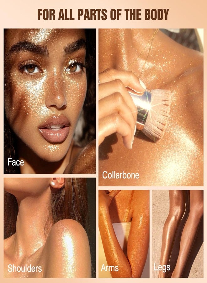 BANGFENG 60ml Shimmer Body Oil – Illuminating Sunscreen SPF 30 Body Glow Oil with Radiant glitter, Lightweight Moisturizer for Highlighted Skin, Non-Greasy, Water-Resistant Summer Glow Enhancer (02# RoseGold - Image 3
