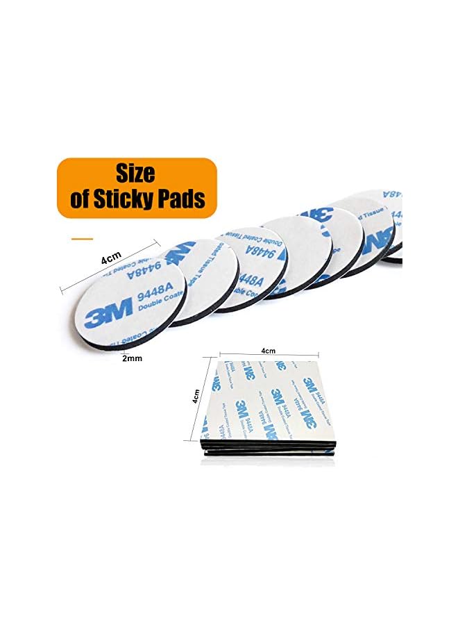 promass Double Sided Sticky Pads Black, 120 Pcs Foam Double Sided Tape, Adhesive Foam Pads Mounting Pads, Squares and Round for Walls and Floor, Door, Plastics, Glasses, Metals (120pcs) - Image 2