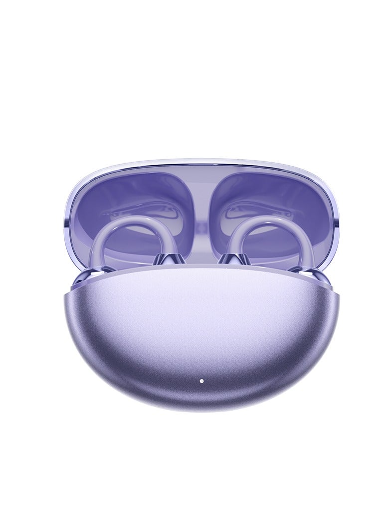MOTMOOK Open Ear Ring True Open Ear Headphones, Lightweight Comfort Open Ear Clip Wireless Earbuds, Bluetooth 5.4 Headphones with Design Fit Sports Running, Exercise Purple 
