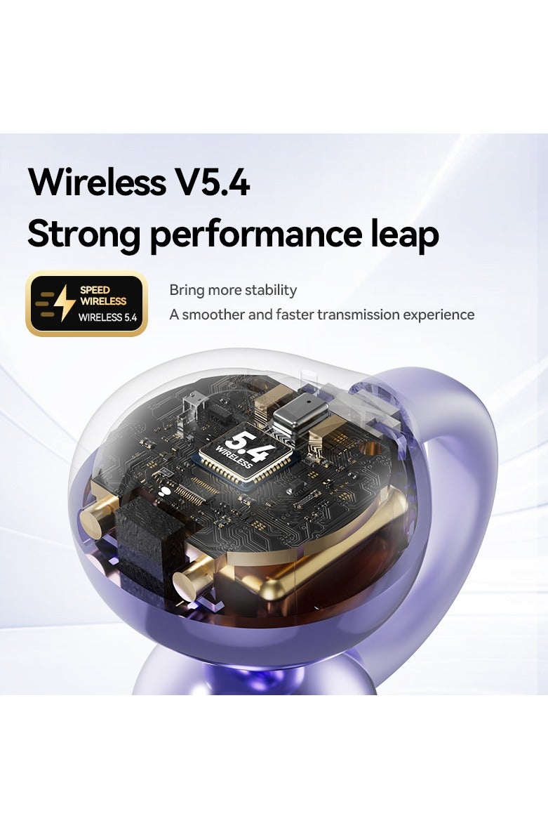 MOTMOOK Open Ear Ring True Open Ear Headphones, Lightweight Comfort Open Ear Clip Wireless Earbuds, Bluetooth 5.4 Headphones with Design Fit Sports Running, Exercise Purple - Image 5