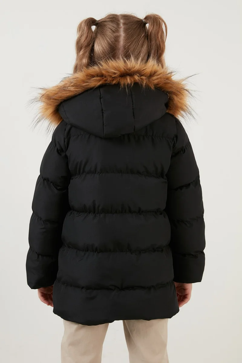 Lela Faux Fur Hooded Coat with Pockets Girls' Coat 6028720
