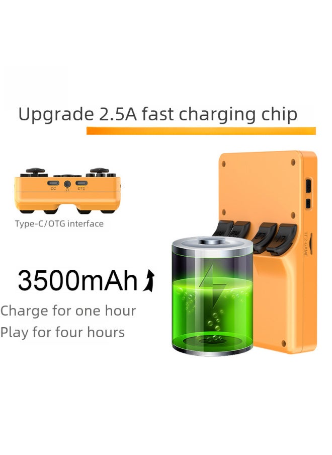 Powkiddy Rgb20s Open Source Handheld Mini Retro Vintage Game Console Portable Digital Gaming Device-Product Color:Yellow English-Model:RGB20s Comes Standard Without Card
