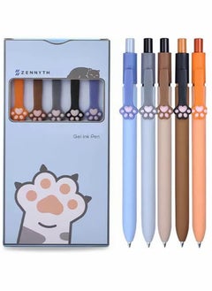 Retractable Ballpoint Pens 5Pcs Cute Cat Claw Press Pen 0.5 Neutral Pen Quick Drying Ink Pen Fine Point Ball Neutral Pen Black Ink Smooth for Writing School Office Home Stationery Office Supplies