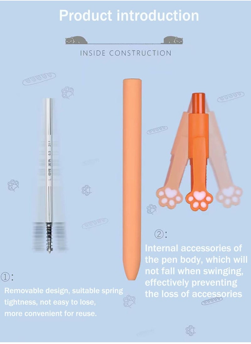 KASTWAVE - Retractable Ballpoint Pens 5Pcs Cute Cat Claw Press Pen 0.5 Neutral Pen Quick Drying Ink Pen Fine Point Ball Neutral Pen Black Ink Smooth for Writing School Office Home Stationery Office Supplies - Image 1