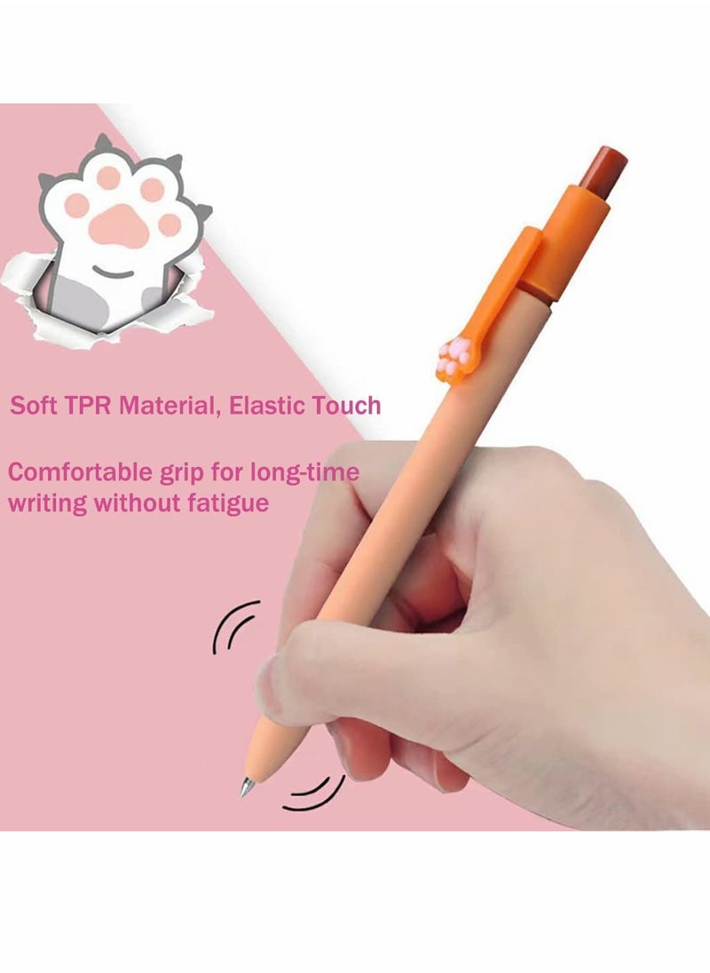 KASTWAVE - Retractable Ballpoint Pens 5Pcs Cute Cat Claw Press Pen 0.5 Neutral Pen Quick Drying Ink Pen Fine Point Ball Neutral Pen Black Ink Smooth for Writing School Office Home Stationery Office Supplies - Image 1