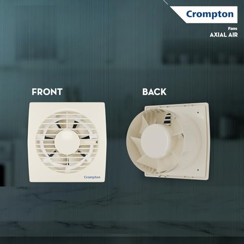 Crompton Axial Air 150 mm (6 inch) Kitchen/Bathroom/Office Exhaust (Ventilation) Fan | 1750 RPM | Low Noise | Sturdy Front Grill | Wall,Glass & Grill Mounting | 2 Year Warranty | Ivory - Image 4