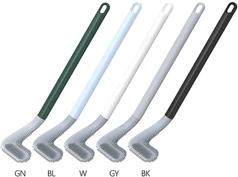PARSE PERSONAL CARE Silicon Indian and Western Toilet Cleaning Brush with Slim No-Slip Long Handle, Flex Toilet Brush Anti-Drip Set, 360 Degree Deep Golf Head Brush Toilet (Multicolor) - Image 3