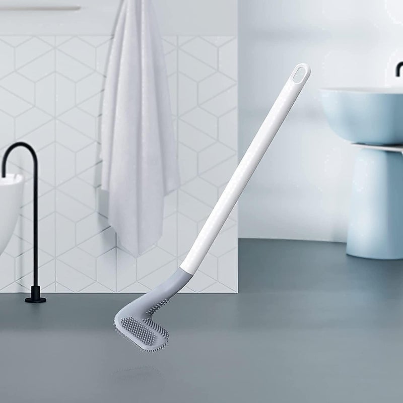 PARSE PERSONAL CARE Silicon Indian and Western Toilet Cleaning Brush with Slim No-Slip Long Handle, Flex Toilet Brush Anti-Drip Set, 360 Degree Deep Golf Head Brush Toilet (Multicolor) - Image 1