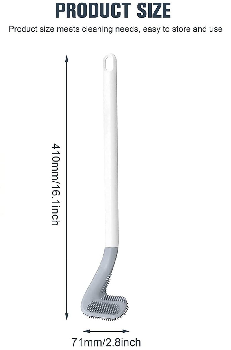 PARSE PERSONAL CARE Silicon Indian and Western Toilet Cleaning Brush with Slim No-Slip Long Handle, Flex Toilet Brush Anti-Drip Set, 360 Degree Deep Golf Head Brush Toilet (Multicolor) - Image 2