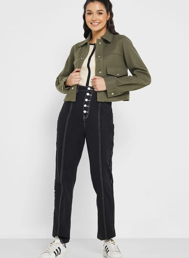 Ginger Straight Fit Cropped Jacket
