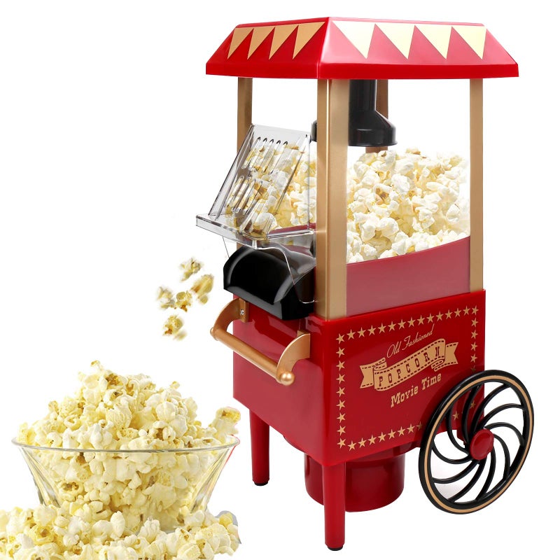 VAlinks Hot Air Popcorn Machine, Popcorn Maker, 1200W Home Electric Popcorn Popper with Kernel Measuring Scoop, Healthy Oil-Free & BPA-Free for Home, Birthday Party, Movie Night or Christmas (Small) - Image 1