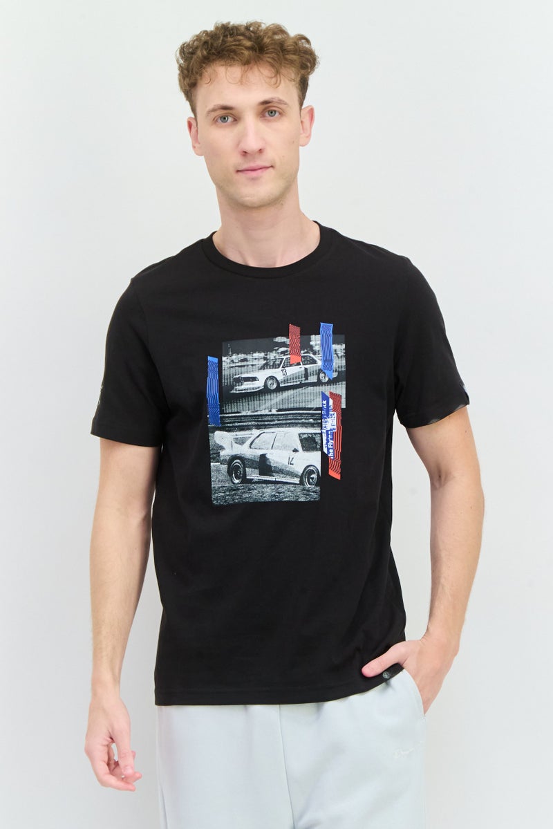 PUMA تي شيرت تدريب قصير الأكمام للرجال من بومة x بي إم دبليو للرياضة، أسود - Image 1