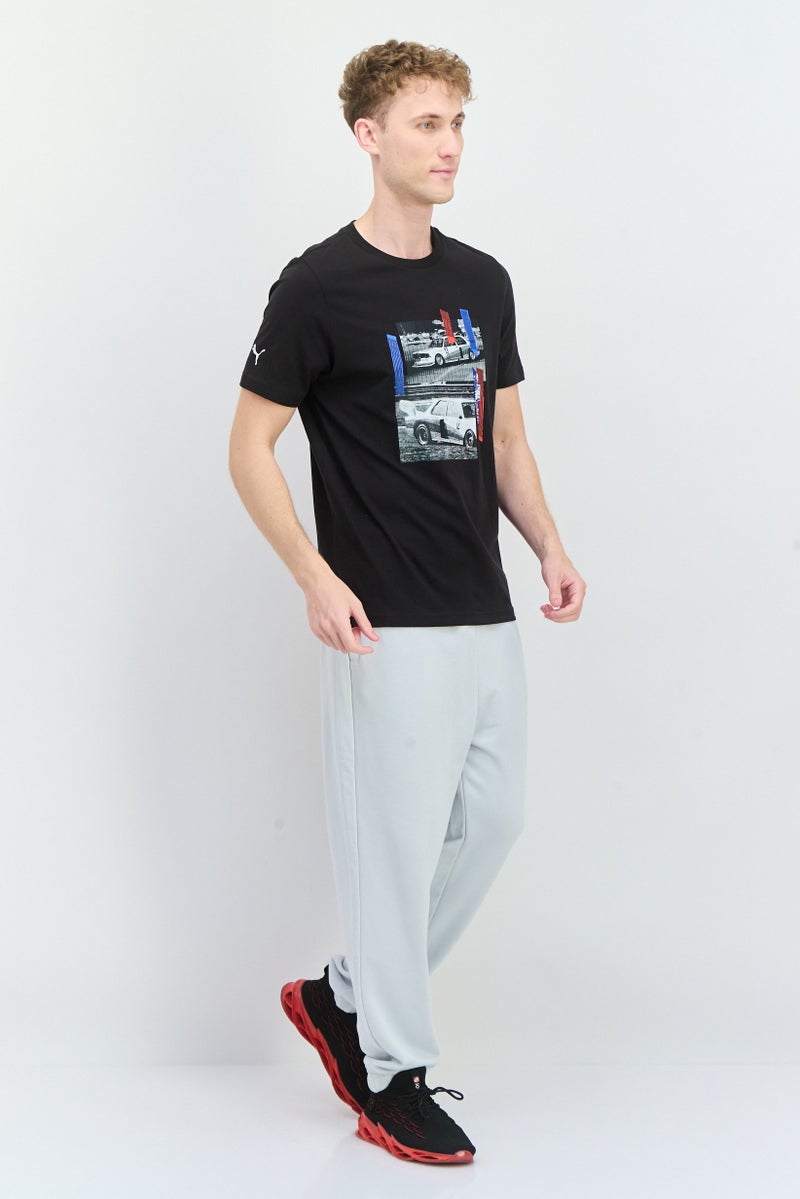 PUMA تي شيرت تدريب قصير الأكمام للرجال من بومة x بي إم دبليو للرياضة، أسود - Image 4