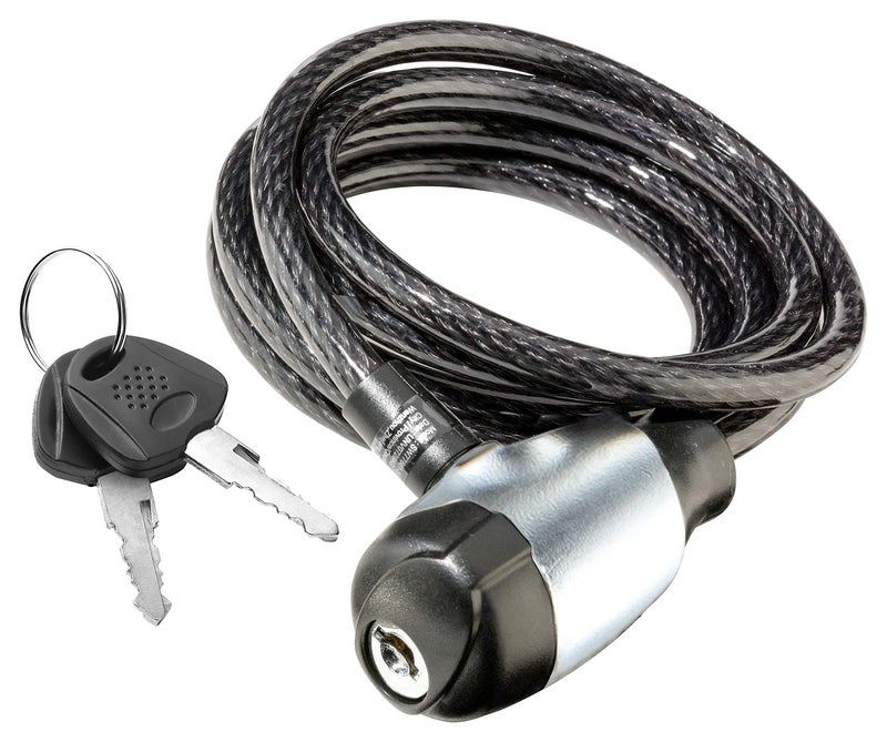 Schwinn Bike Cable Lock with Keys, 6 ft x 8 mm, Black, Durable Steel, Protective Vinyl Cover, Carrying Bracket for Transport, Anti Theft Protection, Bike Lock Cable for Security - Image 1