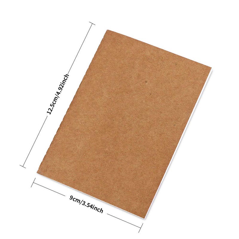 Newbested 24 Pack Unlined Blank Books,Mini Pocket Kraft Brown Soft Cover Unruled Plain Travel Journal Notebooks for Travelers Students Office Class Writing Books(60 Pages/30 Sheets,3.54" x 5") - Image 2