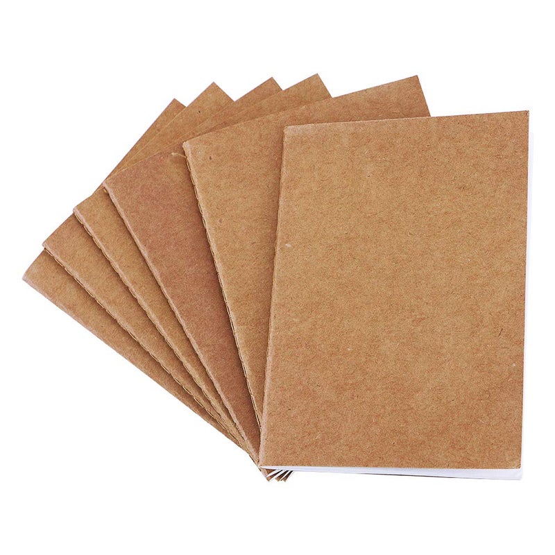 Newbested 24 Pack Unlined Blank Books,Mini Pocket Kraft Brown Soft Cover Unruled Plain Travel Journal Notebooks for Travelers Students Office Class Writing Books(60 Pages/30 Sheets,3.54" x 5") - Image 3