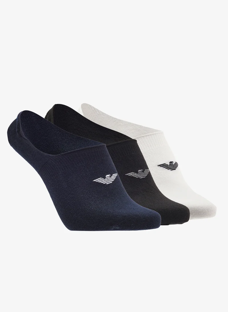 EMPORIO ARMANI  3 Pack Of Logo Liner Socks for Men | Best Price UAE