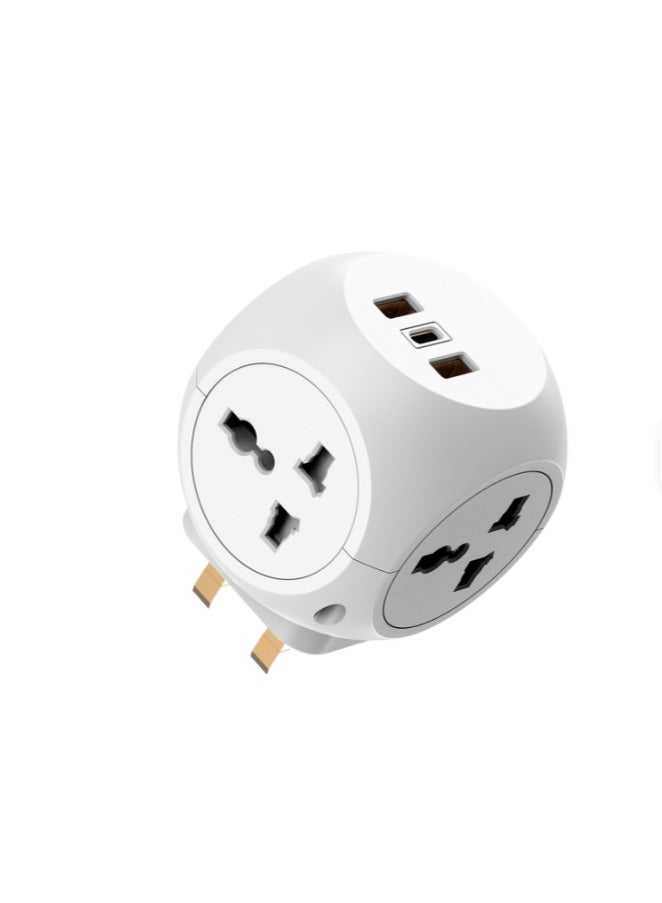 Multi-Side Power Socket Extension, 3D Cube Design with Multiple AC Outlets & USB Ports, Surge Protector for Home & Office  - Image 1