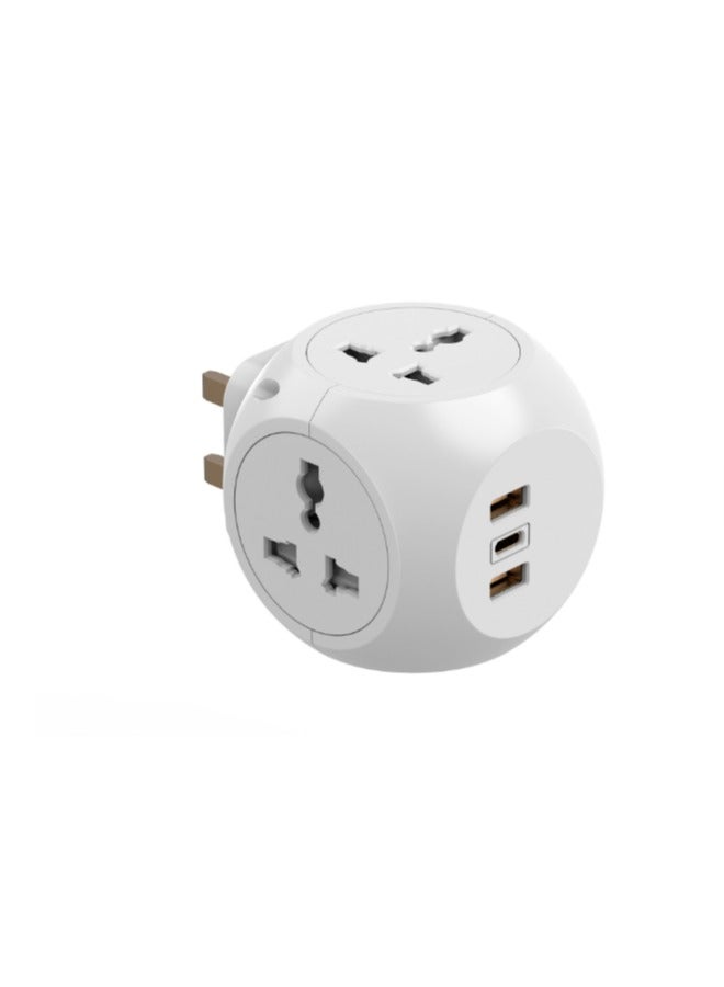 Multi-Side Power Socket Extension, 3D Cube Design with Multiple AC Outlets & USB Ports, Surge Protector for Home & Office  - Image 4