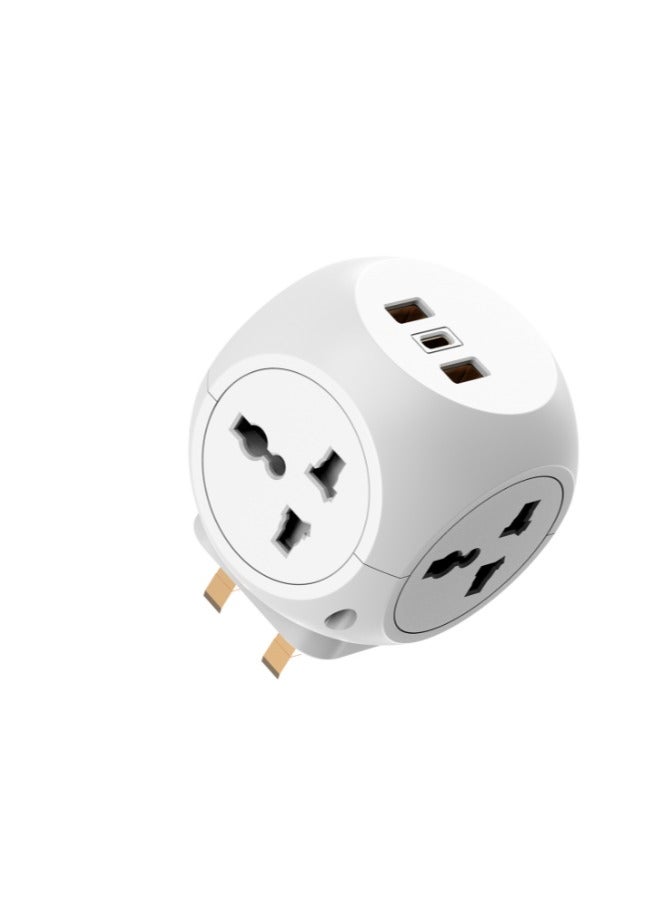 Multi-Side Power Socket Extension, 3D Cube Design with Multiple AC Outlets & USB Ports, Surge Protector for Home & Office  - Image 5