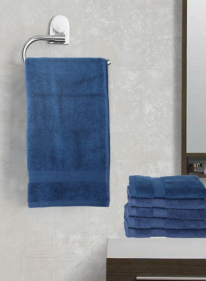 BIANCA Ultra Soft Zero Twist 100% Cotton Towel -6pc Hand Towel (Paradiso) | Super Absorbent, Fluffy | AeroCore Organic Technology - for Men, Women, Gym, Kitchen Solid-Navy - Image 1