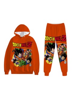 KUYING New Dragon Ball Printed Hooded Hooded Hooded Hooded Pants Set  - Image 1