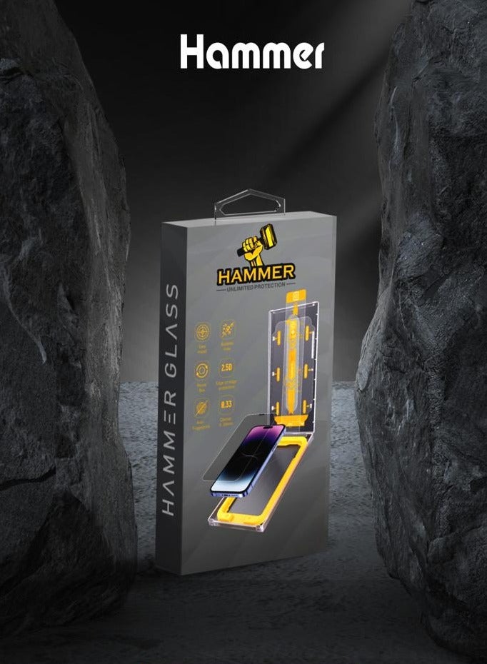 Hammer Tempered Glass Protection Easy Installation Self-Adhesive Hammer iPhone 14 Pro Max Matte Anti-Fingerprint - Image 1