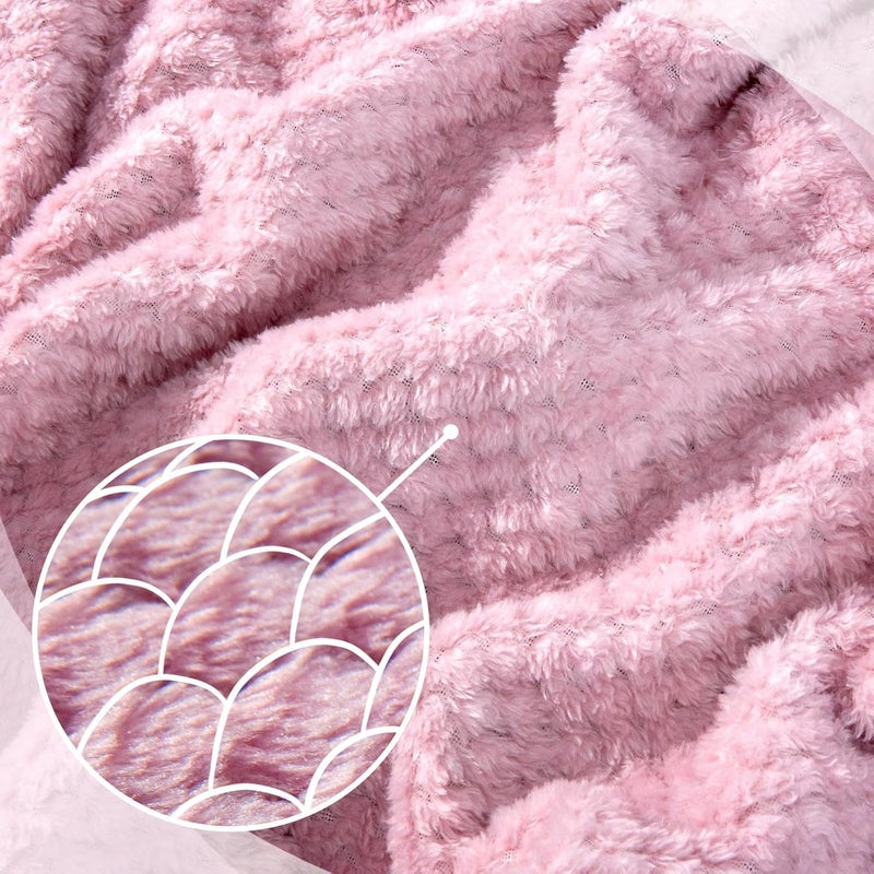 urnexttour Travel Pillow and Blanket Set Neck Pillows Soft Blankets with Sleep Mask Travel Essentials for Airplane Car Memory Foam Pink - Image 5