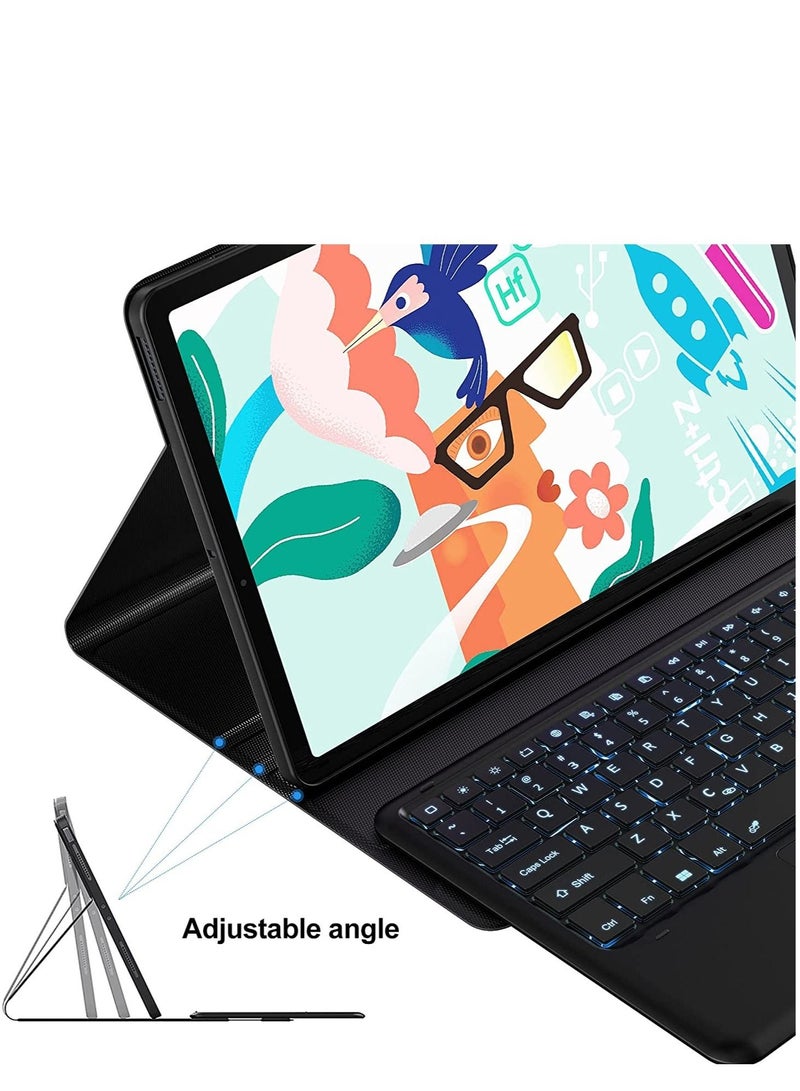 ELTRAZONE Galaxy Tab S7 FE Keyboard Case 12.4" 2021, Wireless Detachable Keyboard + Folio Smart PU Case Cover Auto Sleep/Wake Magnetic for Samsung Galaxy Tab S7 FE 2021 (SM-T730/T736B) (Black) - Image 2