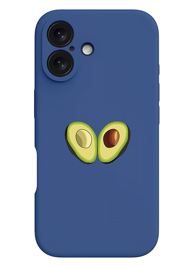 Theodor Protective Slim Fit Case Liquid Silicone Cover with Full Body Protection Anti-Scratch Shockproof Case For Apple iPhone 17 (Blue) Avacado Open - Image 1