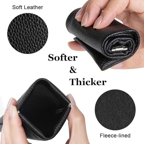 RayLove 2 Pack Glasses Case Soft Eyeglass Case For Women Men Squeeze Top Sunglasses Case Travel With Cleaning Cloth (Black) - Image 2