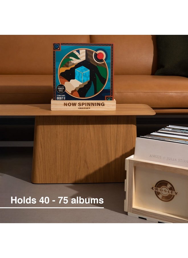Crosley Crosley AC1004A-NA Record Storage Crate Holds up to 75 Albums, Natural  - Image 2